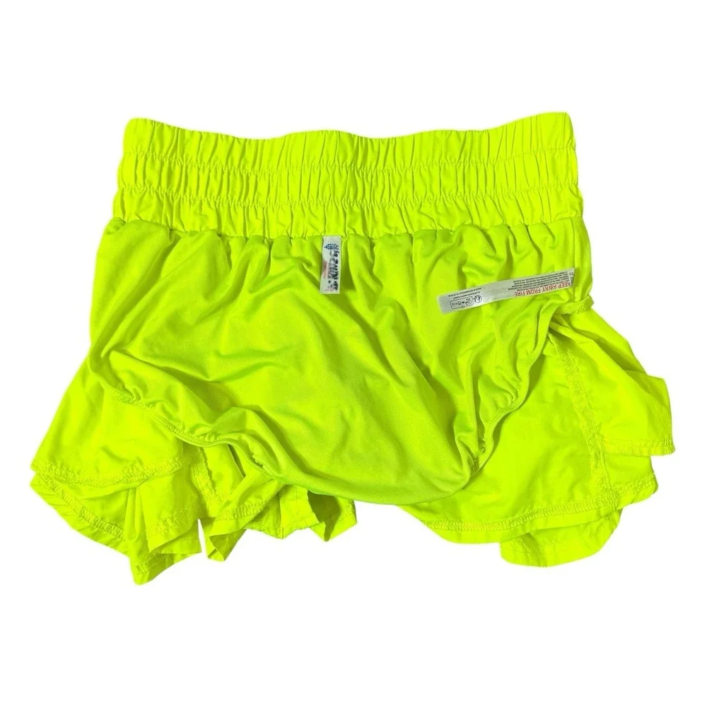 Free People Movement Get Your Flirt On Shorts Size XS Highlight Yellow Neon Gym